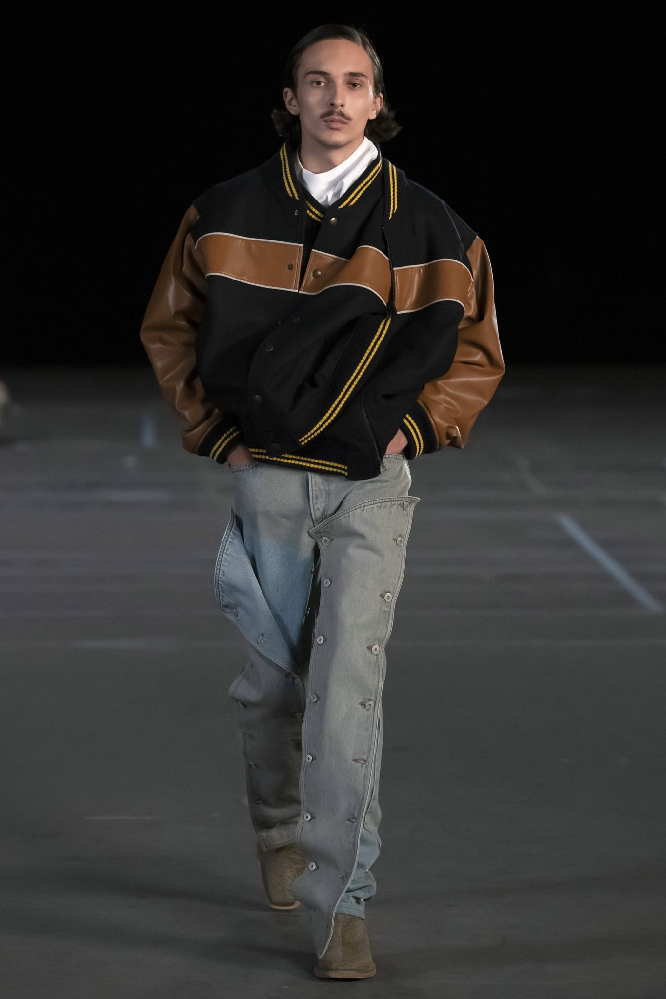 Louis Vuitton Varsity Leather Green Jacket Men's Fall Winter 2021